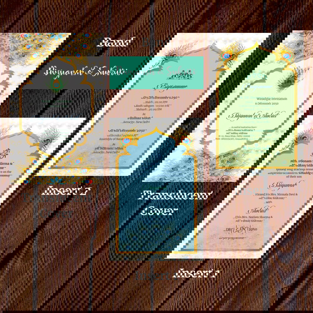 KL2032 Translucent Cover Luxury Wedding Card - Kalash Cards