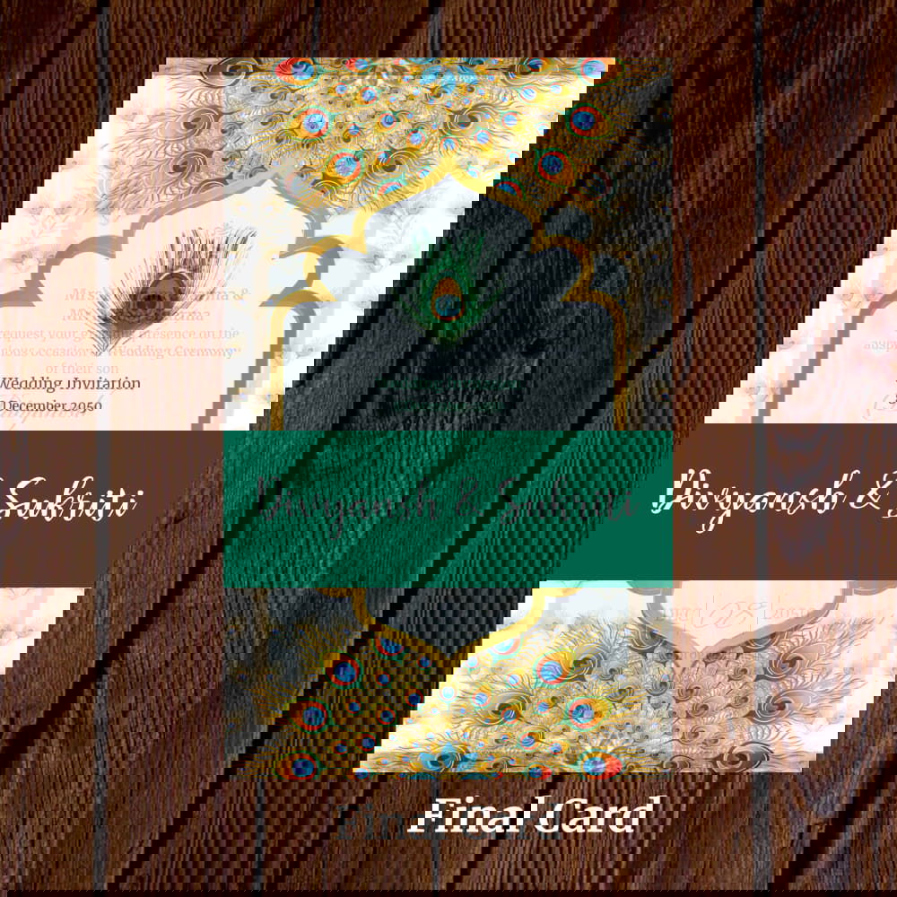 KL2032 Translucent Cover Luxury Wedding Card - Kalash Cards