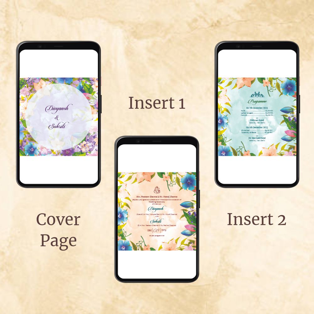 KL2034 Digital Wedding PDF Ecard - Kalash Cards