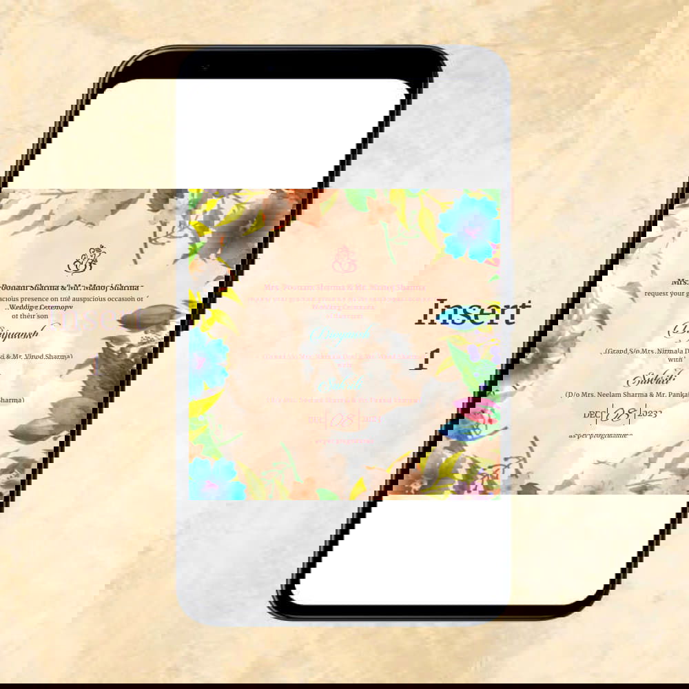 KL2034 Digital Wedding PDF Ecard - Kalash Cards