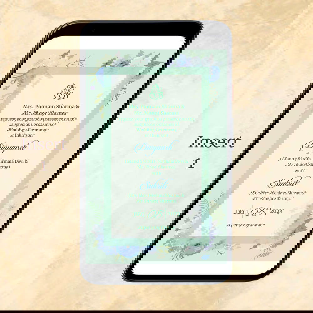 KL2035 Digital Wedding PDF Ecard - Kalash Cards