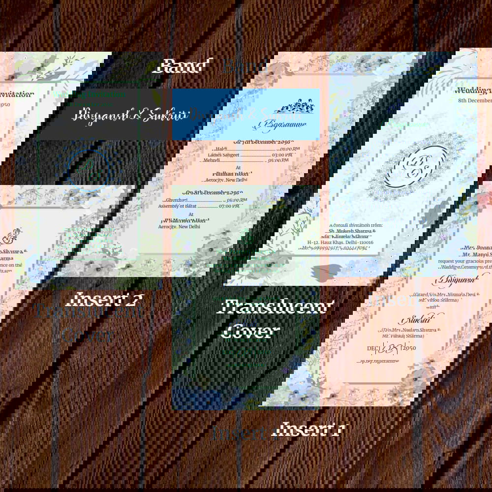 KL2035 Translucent Cover Luxury Wedding Card - Kalash Cards