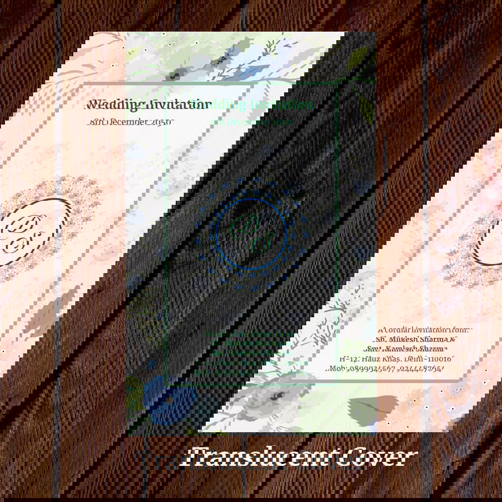 KL2035 Translucent Cover Luxury Wedding Card - Kalash Cards