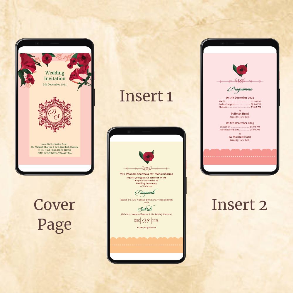 KL2037 Digital Wedding PDF Ecard - Kalash Cards