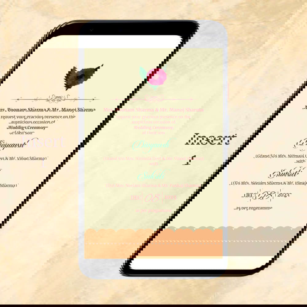 KL2037 Digital Wedding PDF Ecard - Kalash Cards