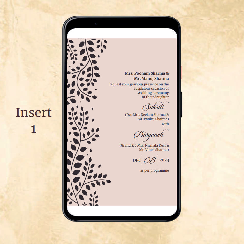 KL2038-2 Digital Wedding PDF Ecard - Kalash Cards