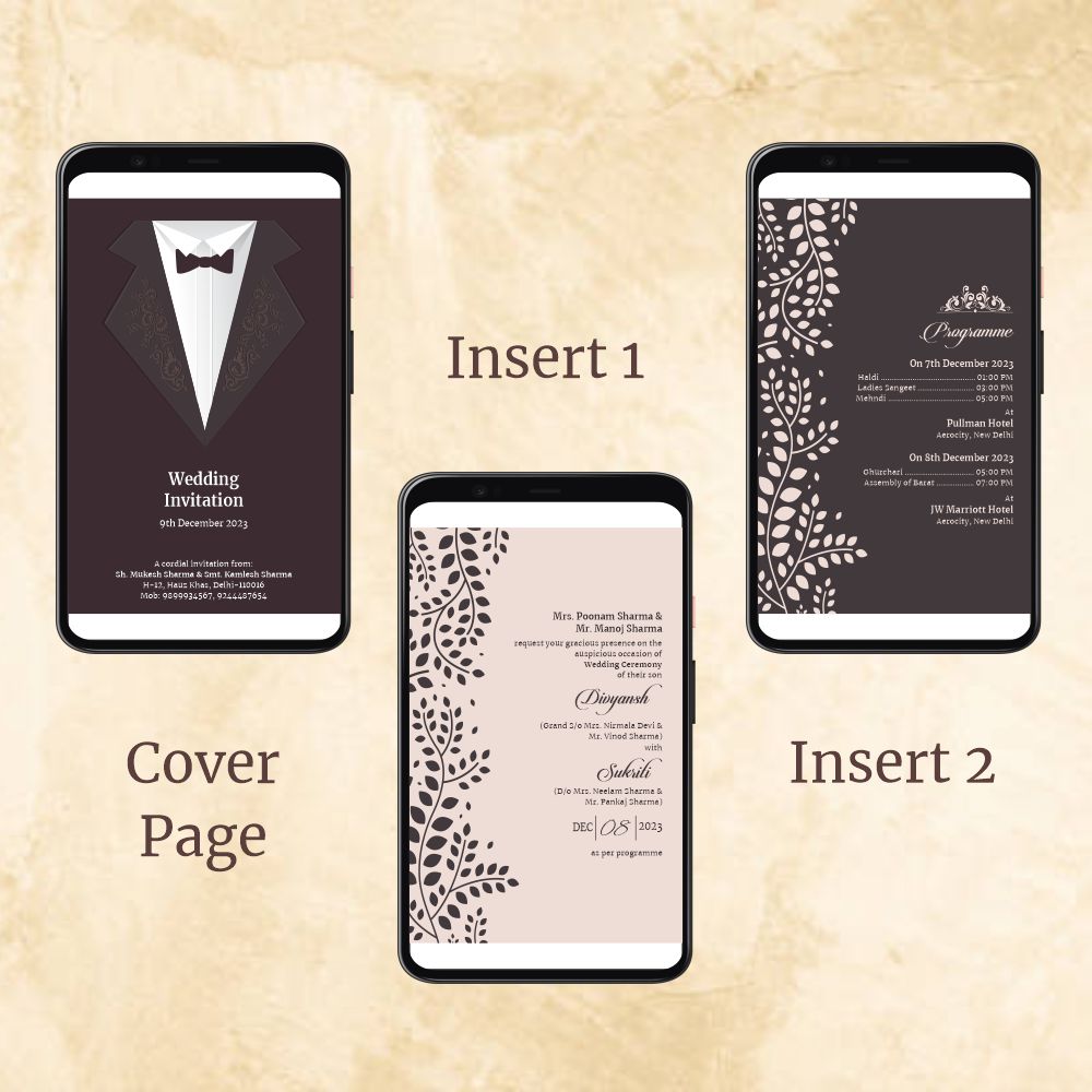 KL2038 Digital Wedding PDF Ecard - Kalash Cards