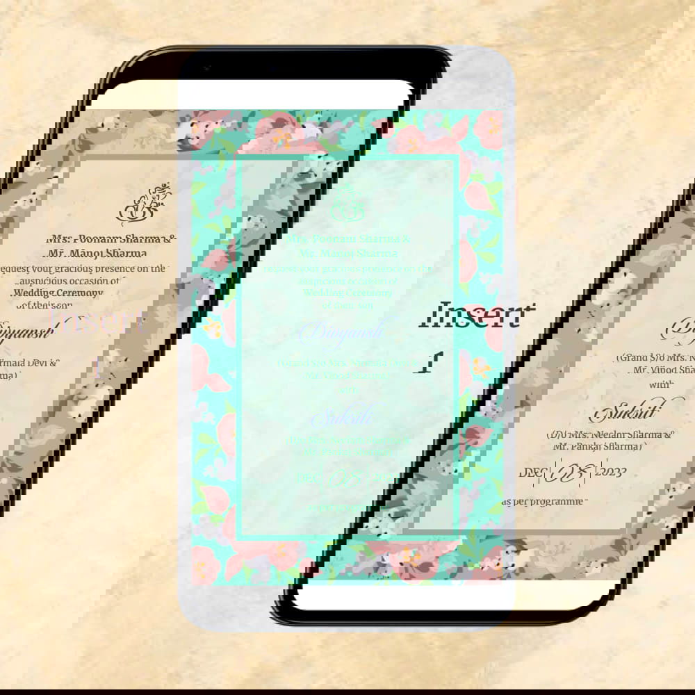 KL2040 Digital Wedding PDF Ecard - Kalash Cards