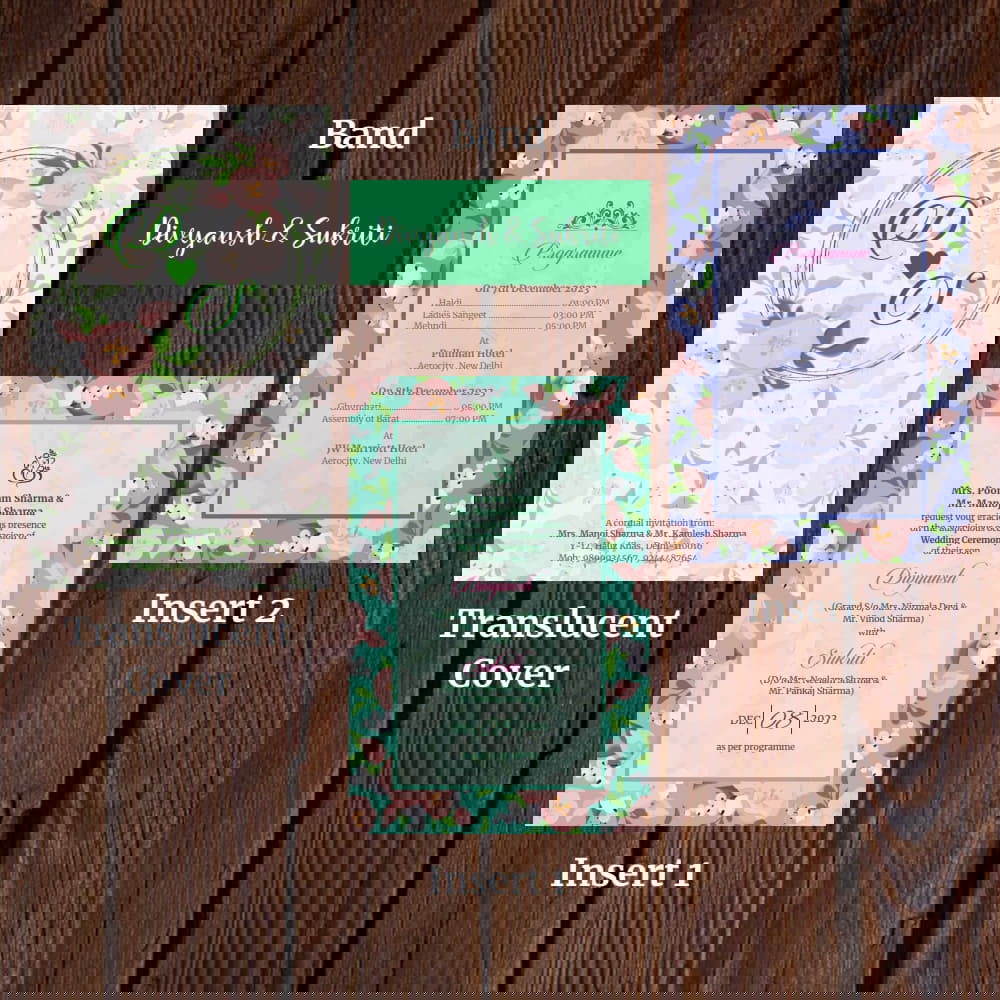 KL2040 Translucent Cover Luxury Wedding Card - Kalash Cards