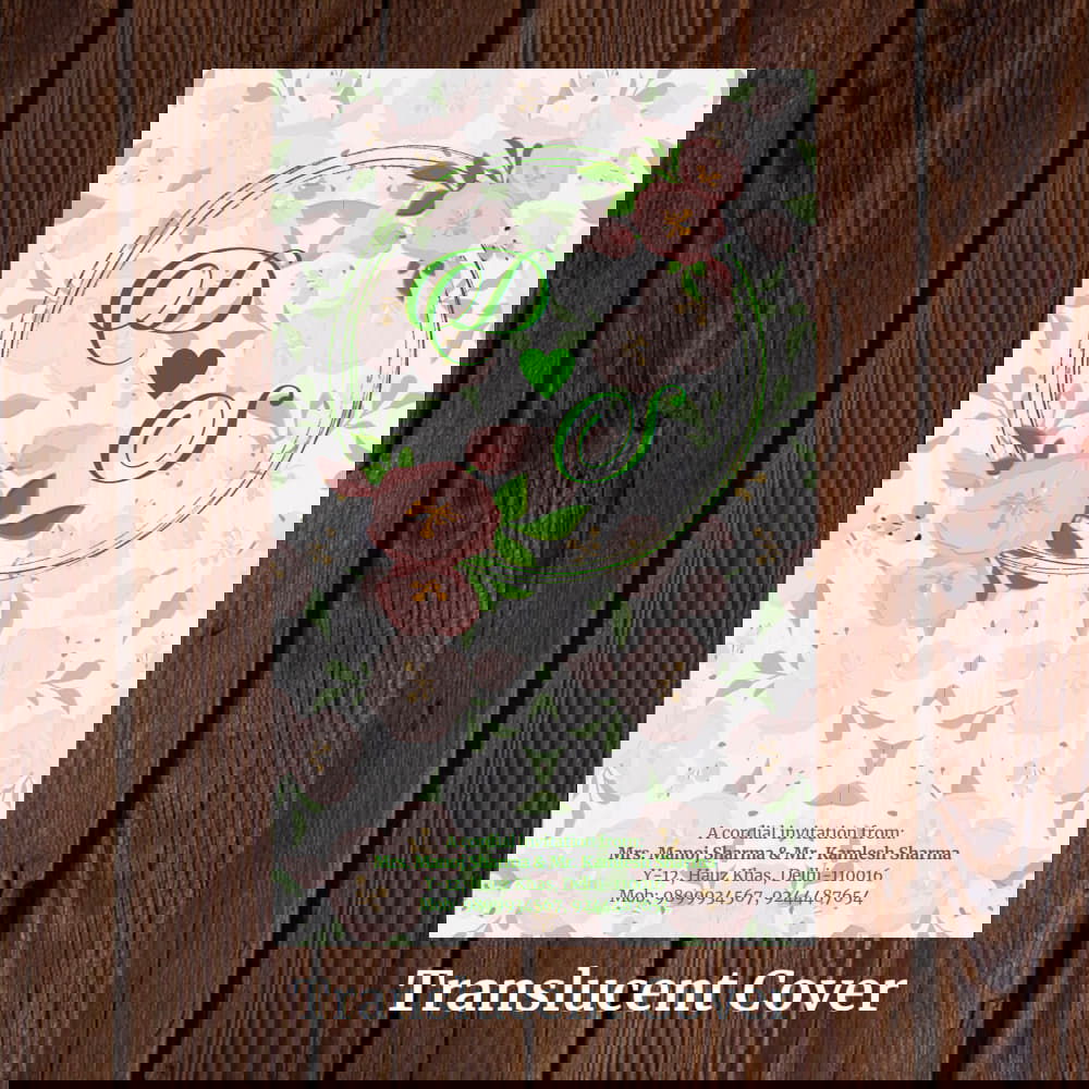 KL2040 Translucent Cover Luxury Wedding Card - Kalash Cards