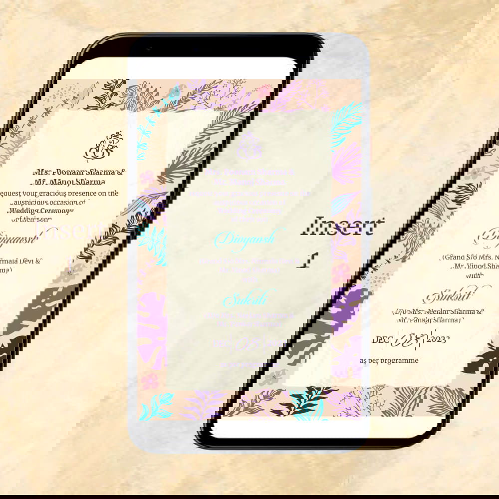 KL2041 Digital Wedding PDF Ecard - Kalash Cards