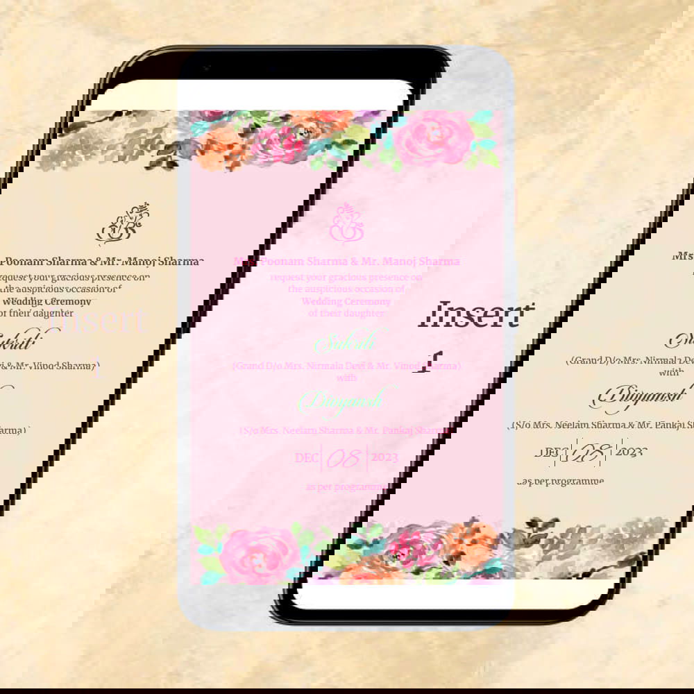 KL2043 Digital Wedding PDF Ecard - Kalash Cards