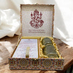 KL2044S1B Royal Pattern MDF Luxury Wedding Gift Box with 2 Printed Card Inserts (2 Jars) - Kalash Cards