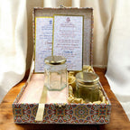 KL2044S1B Royal Pattern MDF Luxury Wedding Gift Box with 2 Printed Card Inserts (2 Jars) - Kalash Cards