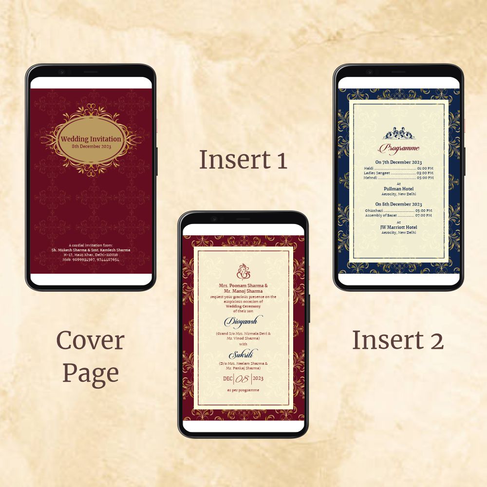 KL2046 Digital Wedding PDF Ecard - Kalash Cards