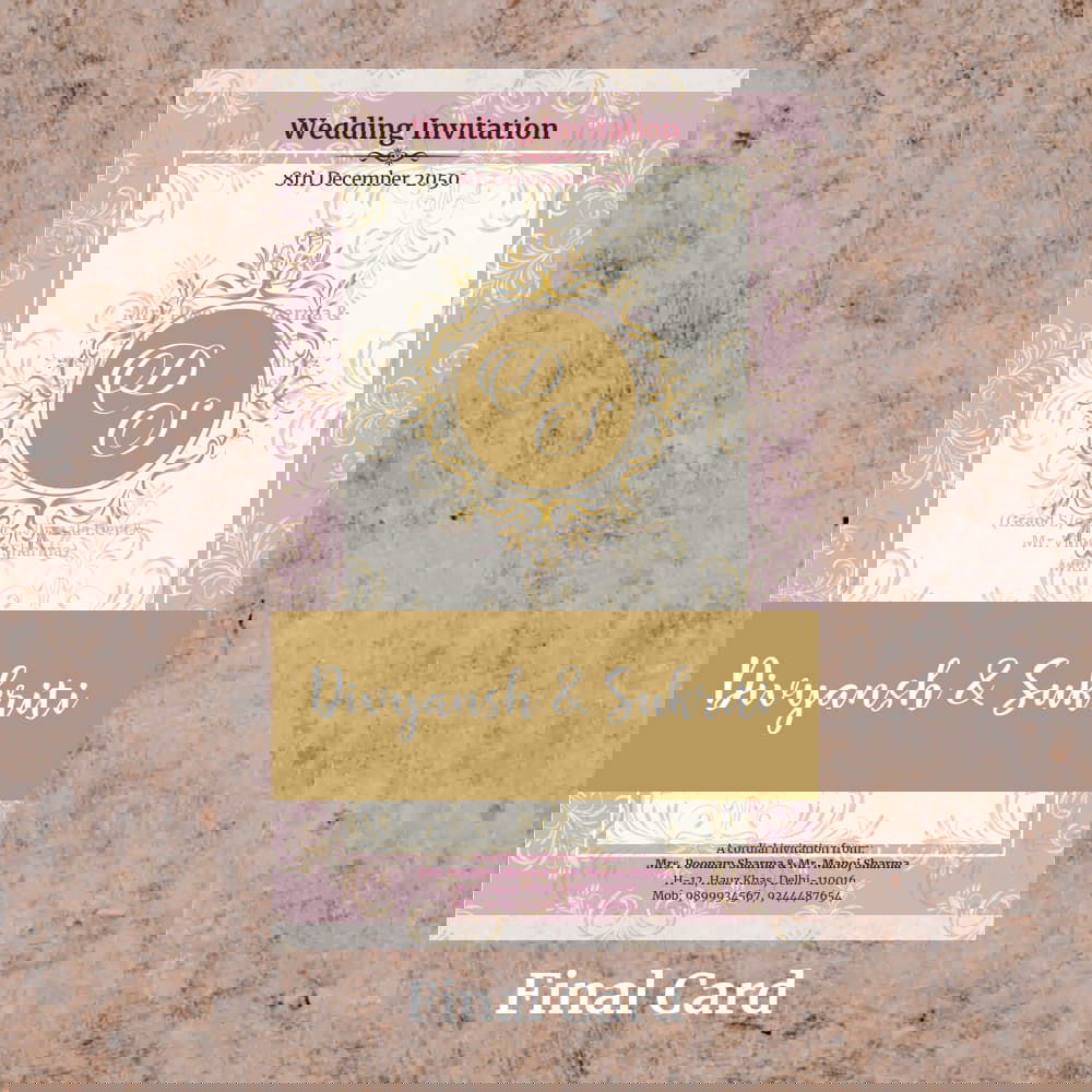 KL2046 Translucent Cover Luxury Wedding Card - Kalash Cards