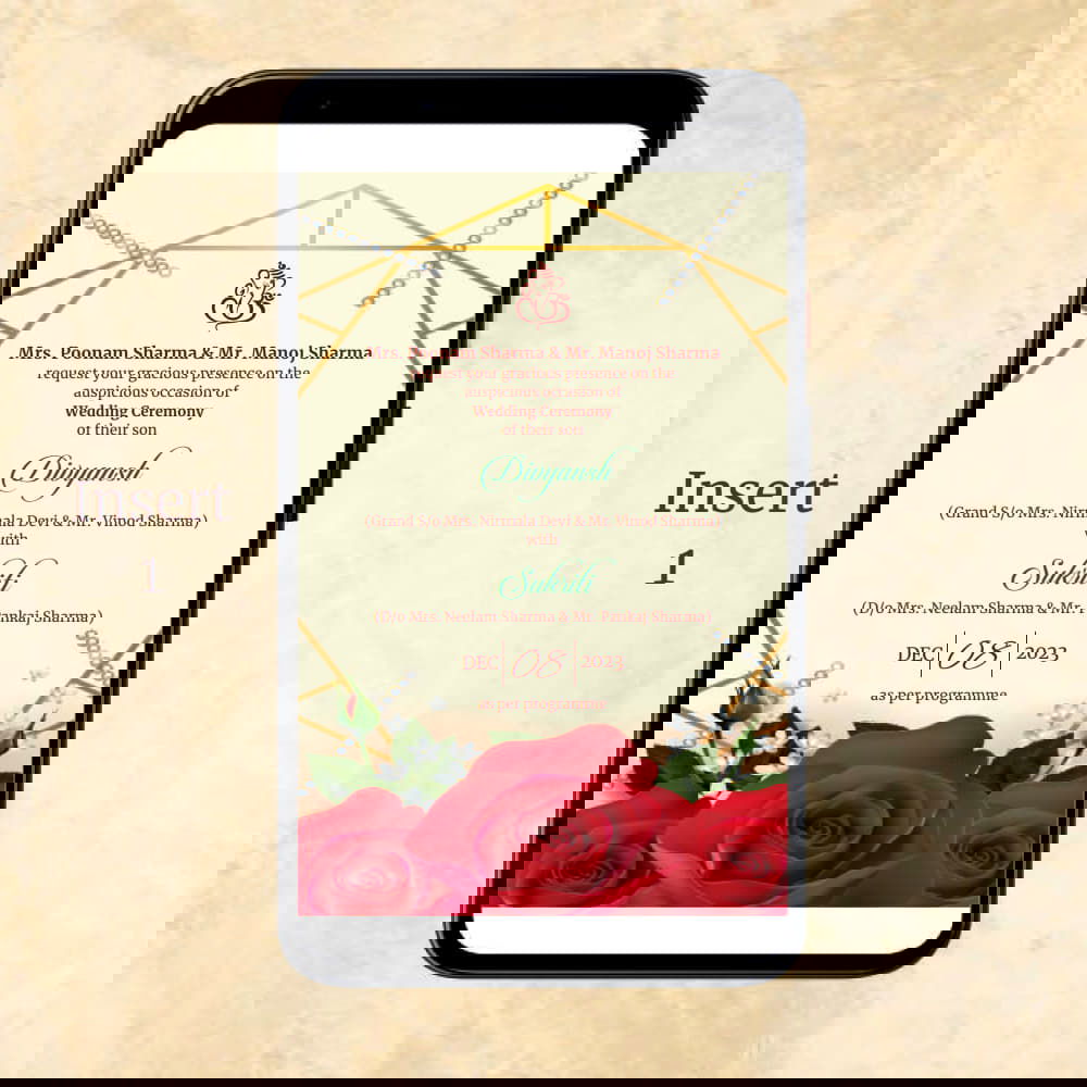 KL2047 Digital Wedding PDF Ecard - Kalash Cards