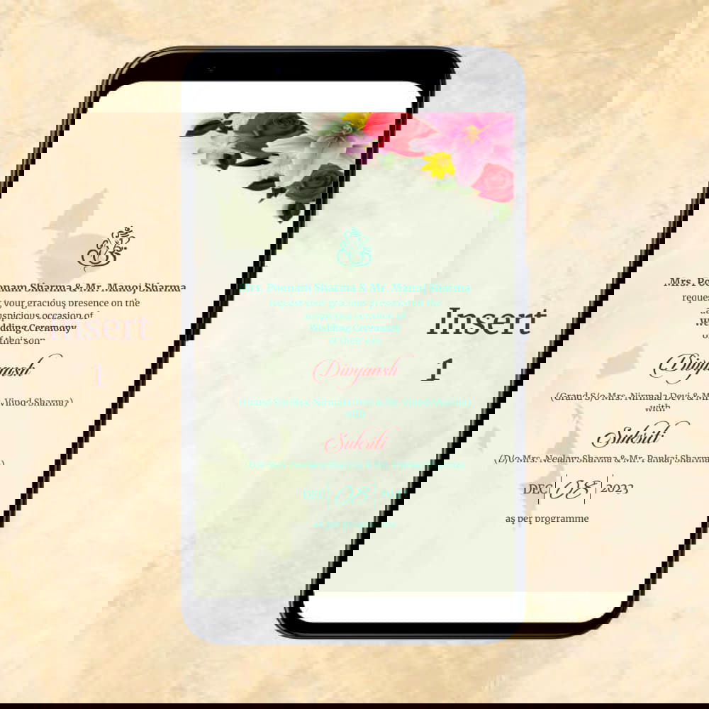 KL2049 Digital Wedding PDF Ecard - Kalash Cards