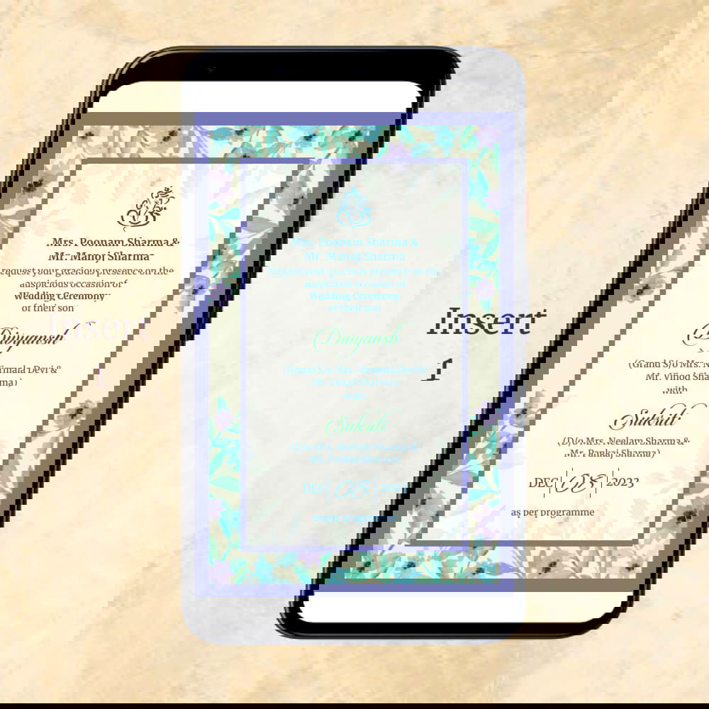 KL2051 Digital Wedding PDF Ecard - Kalash Cards