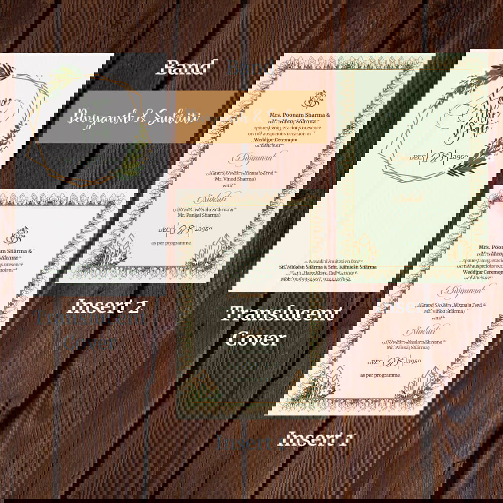 KL2052 Translucent Cover Luxury Wedding Card - Kalash Cards