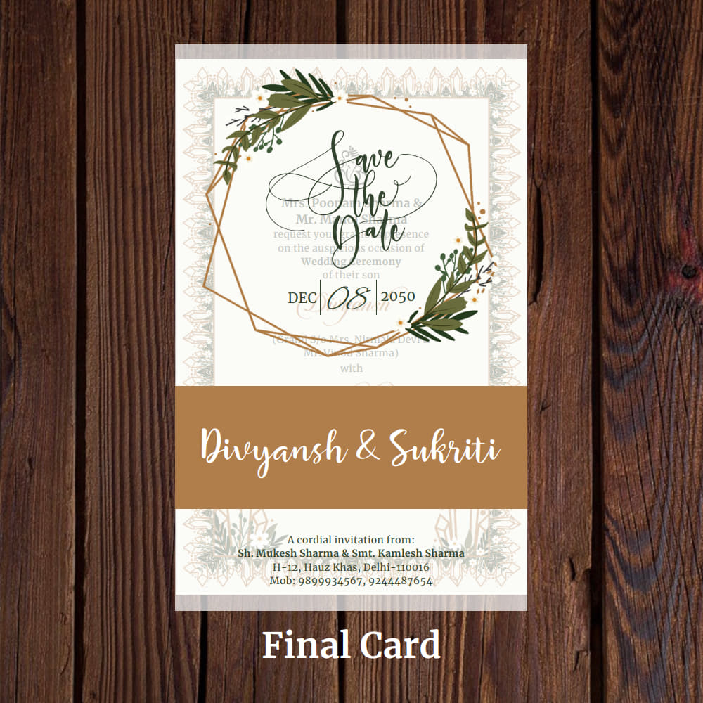 KL2052 Translucent Cover Luxury Wedding Card - Kalash Cards