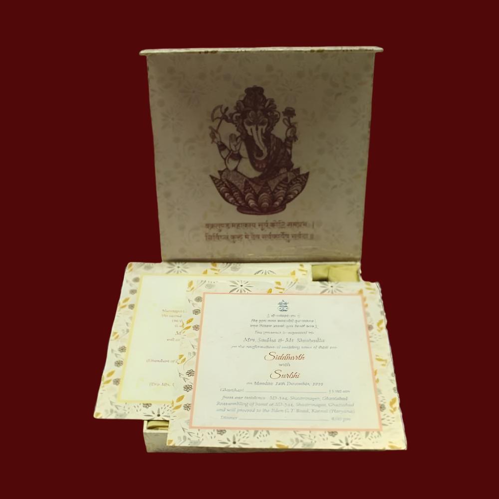 KL2053S1B Customised Photo Floral Design MDF Mithai and Dry Fruit Gift Box with 2 Card Inserts - Kalash Cards