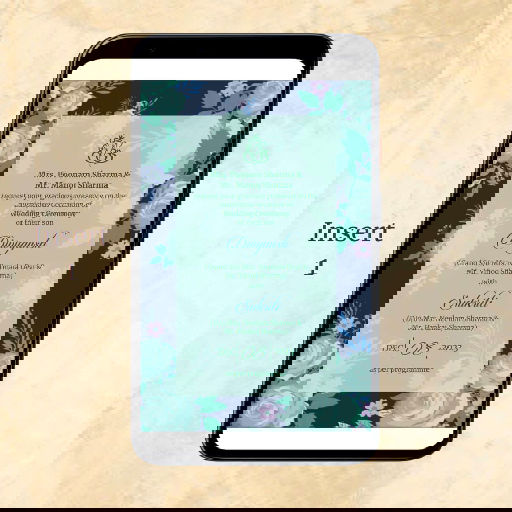 KL2054 Digital Wedding PDF Ecard - Kalash Cards