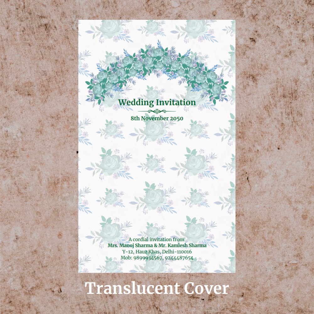 KL2054 Translucent Cover Luxury Wedding Card - Kalash Cards
