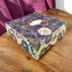 KL2061S1B Floral Design MDF Dry Fruit Gift Box with 2 Card Inserts (2 Jars) - Kalash Cards