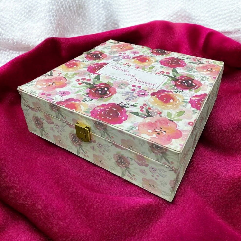 KL2064S2 Designer MDF Dry Fruit Gift Box with 2 Card Inserts (2 Jars) - Kalash Cards