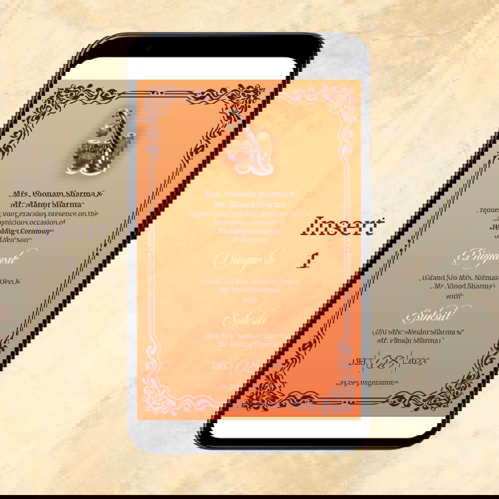 KL2066 Digital Wedding PDF Ecard - Kalash Cards