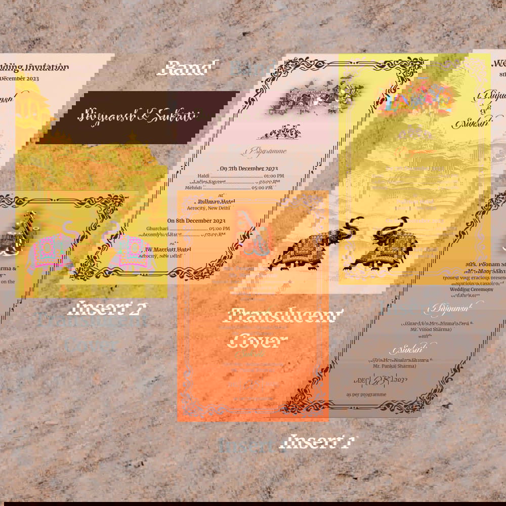 KL2066 Translucent Cover Luxury Wedding Card - Kalash Cards