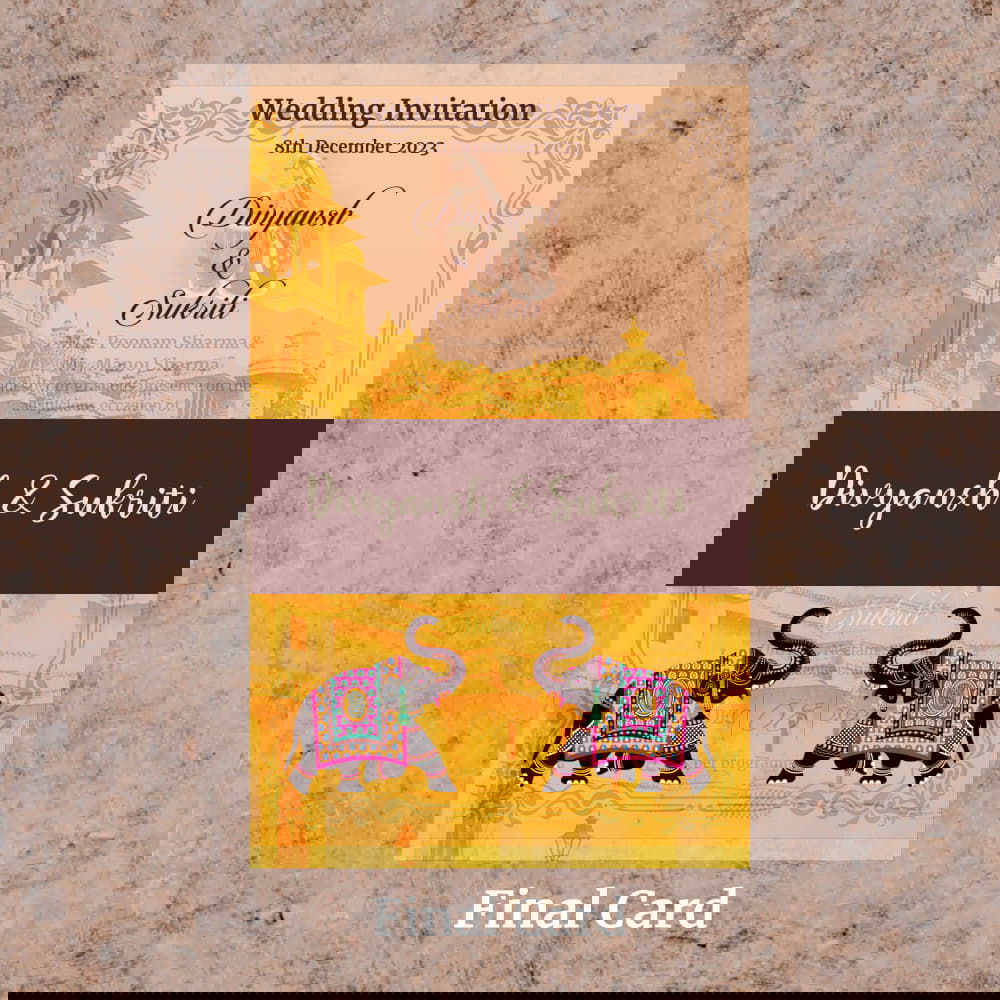 KL2066 Translucent Cover Luxury Wedding Card - Kalash Cards