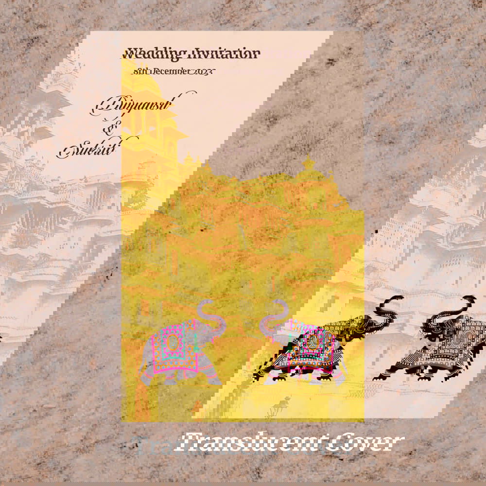 KL2066 Translucent Cover Luxury Wedding Card - Kalash Cards