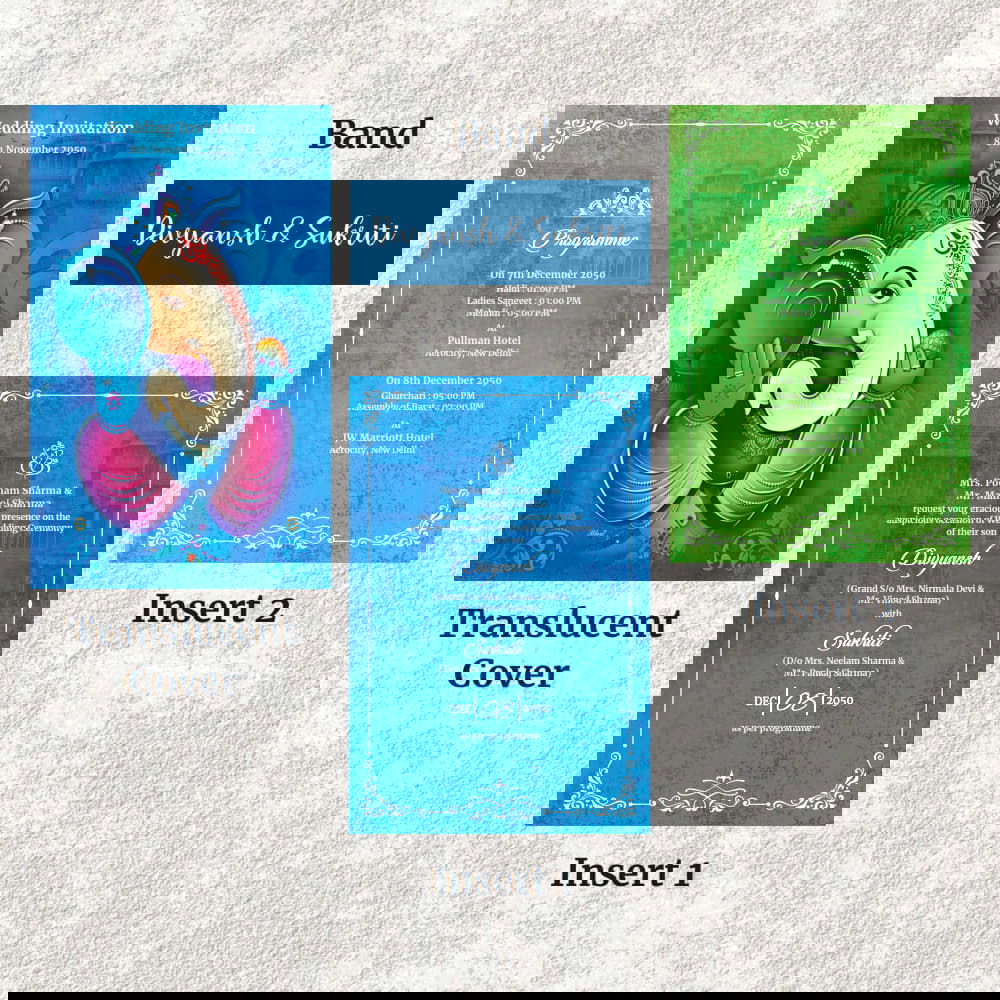 KL2068 Translucent Cover Luxury Wedding Card - Kalash Cards