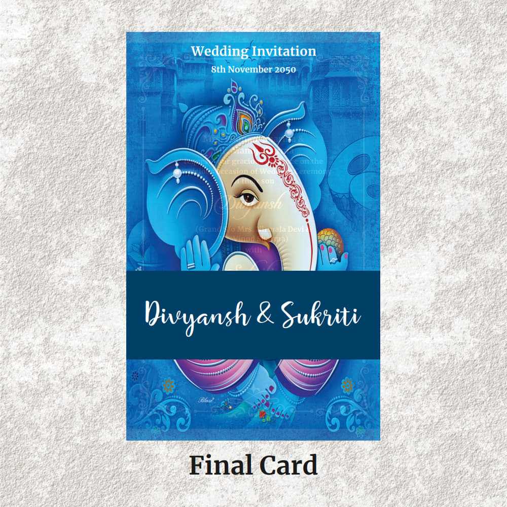 KL2068 Translucent Cover Luxury Wedding Card - Kalash Cards