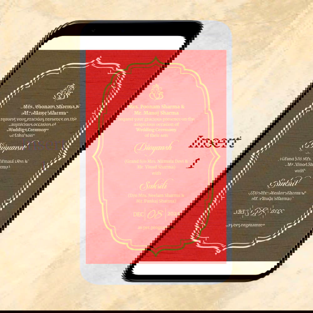 KL2069 Digital Wedding PDF Ecard - Kalash Cards