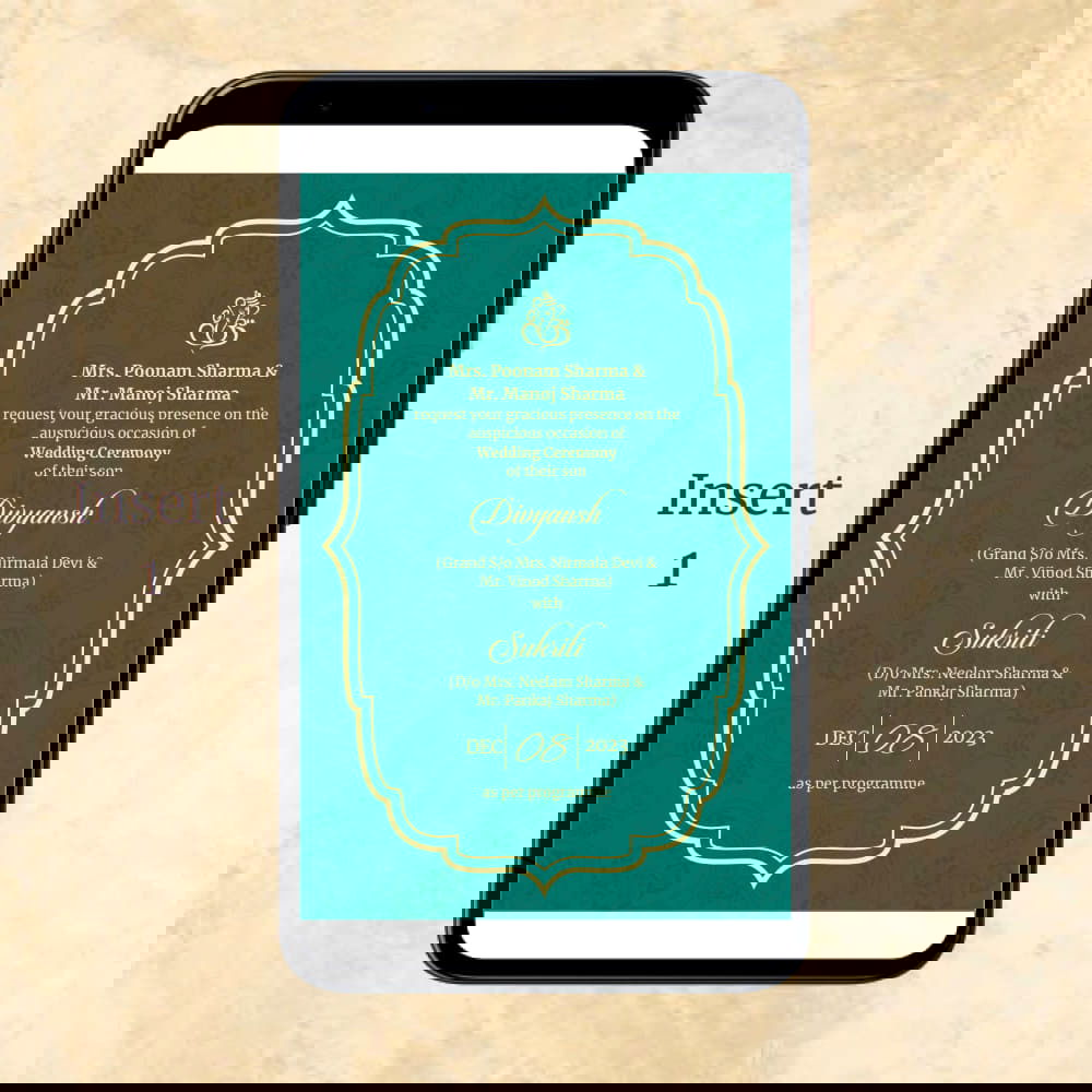 KL2071 Digital Wedding PDF Ecard - Kalash Cards