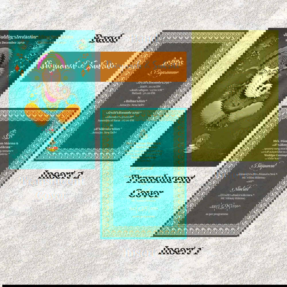 KL2071 Translucent Cover Luxury Wedding Card - Kalash Cards