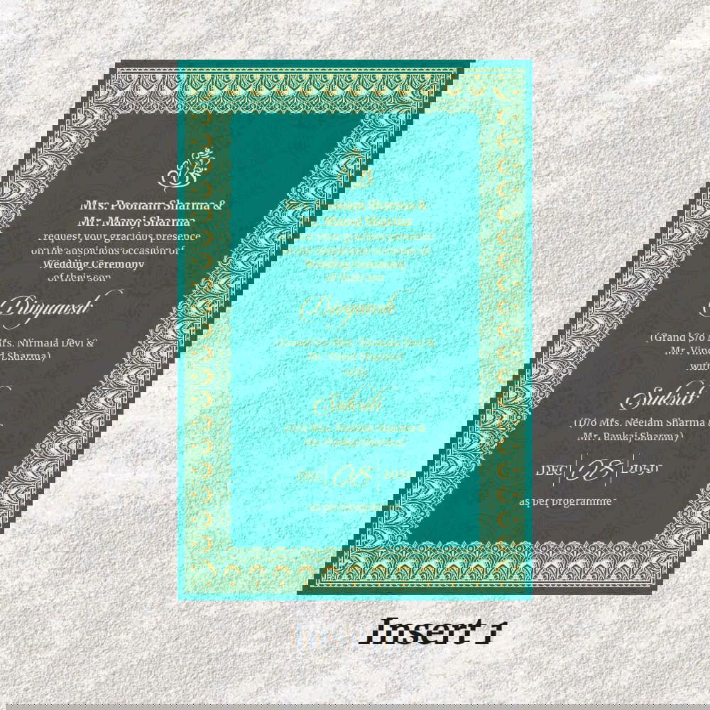 KL2071 Translucent Cover Luxury Wedding Card - Kalash Cards