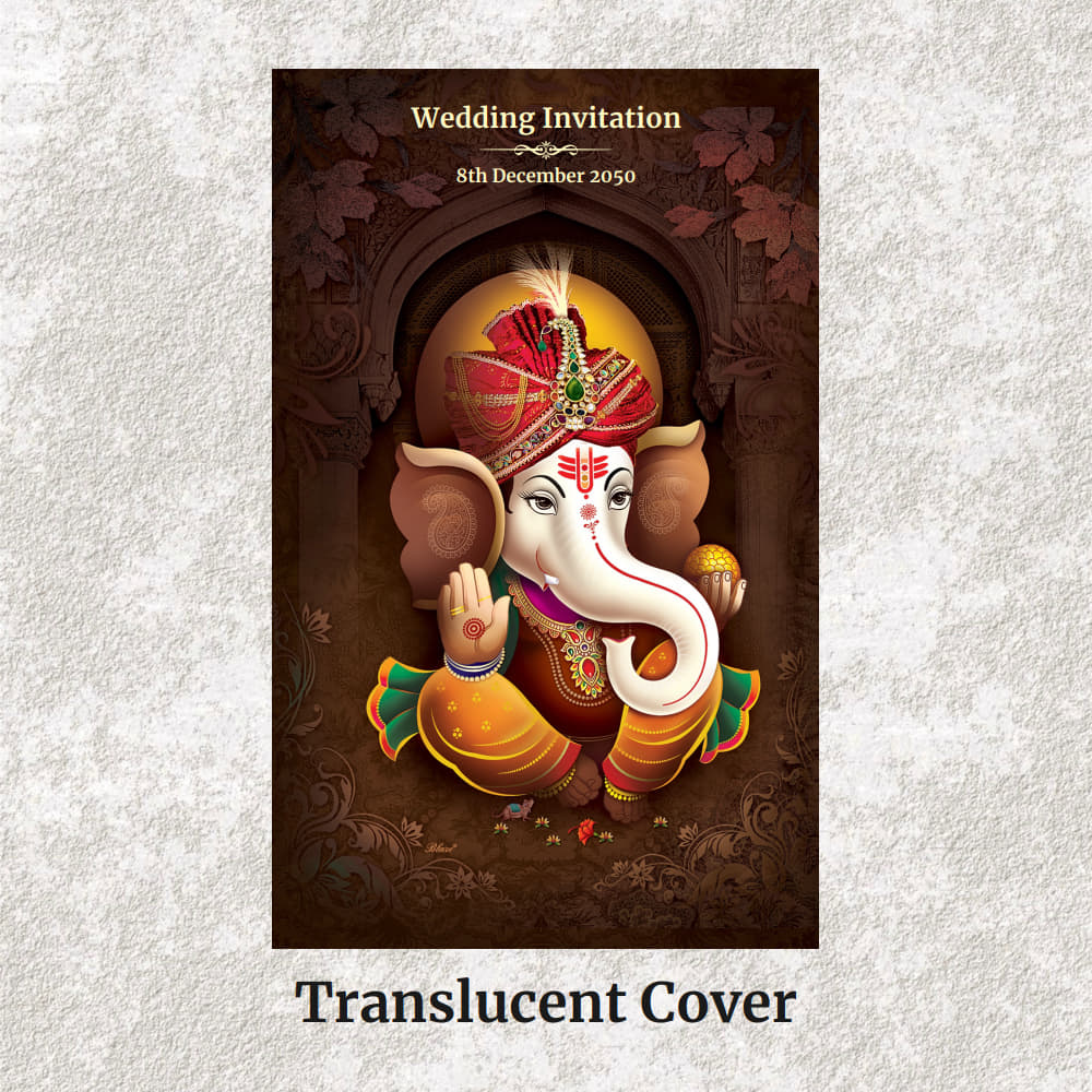 KL2072 Translucent Cover Luxury Wedding Card - Kalash Cards