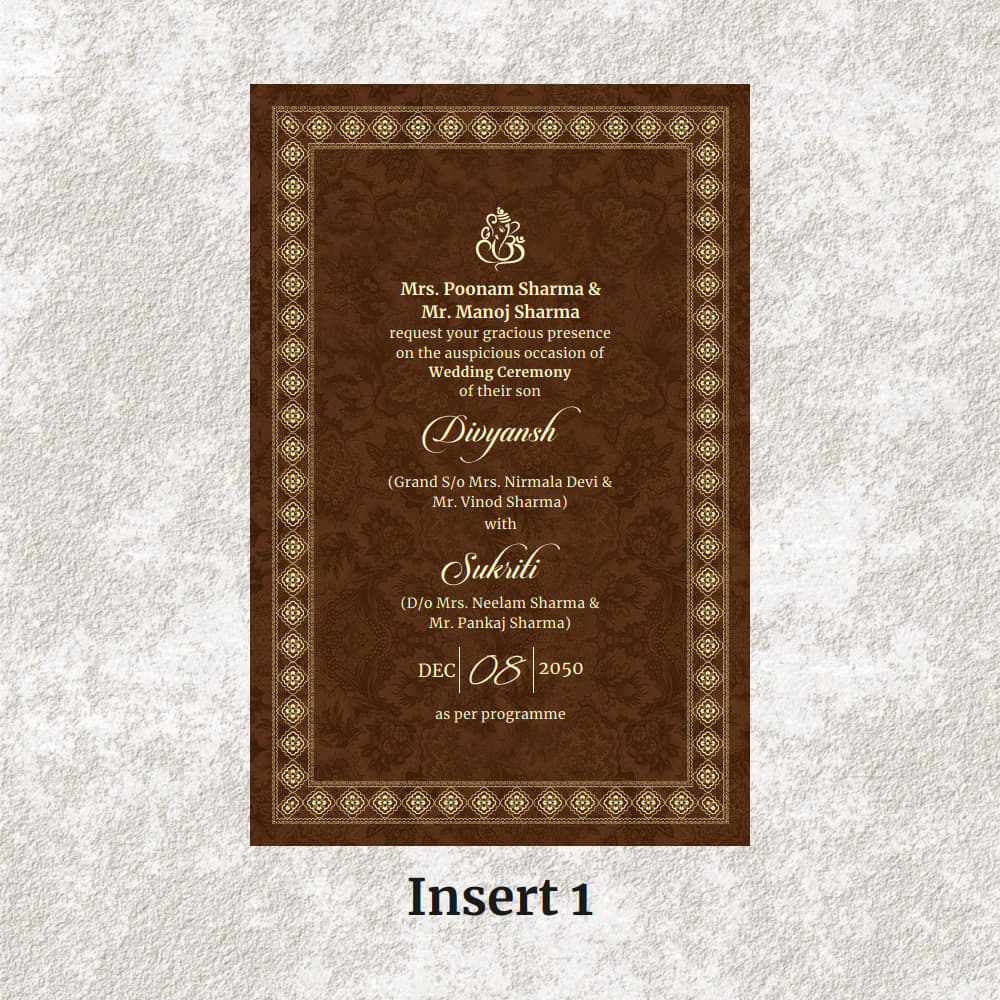 KL2072 Translucent Cover Luxury Wedding Card - Kalash Cards