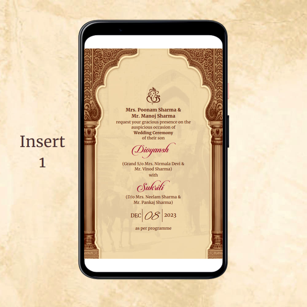 KL2073 Digital Wedding PDF Ecard - Kalash Cards