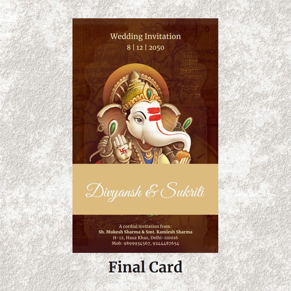 KL2073 Translucent Cover Luxury Wedding Card - Kalash Cards