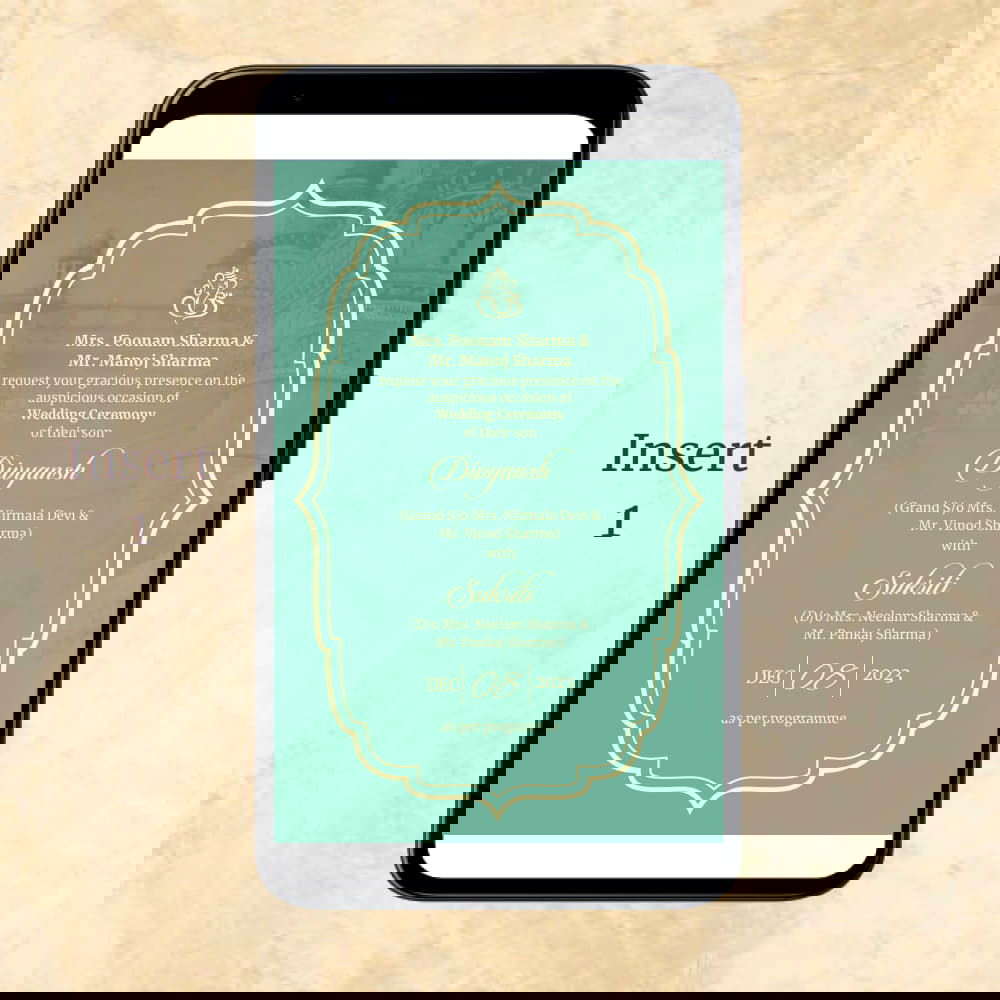 KL2074 Digital Wedding PDF Ecard - Kalash Cards