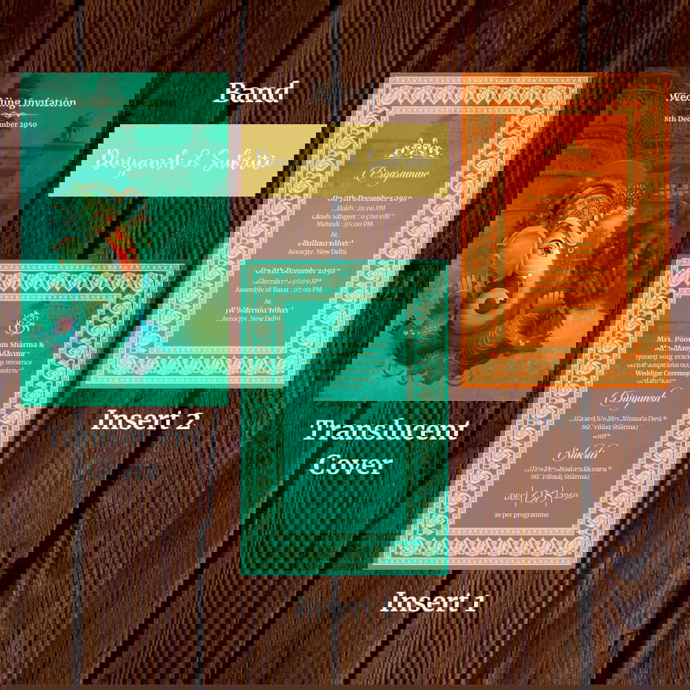 KL2074 Translucent Cover Luxury Wedding Card - Kalash Cards