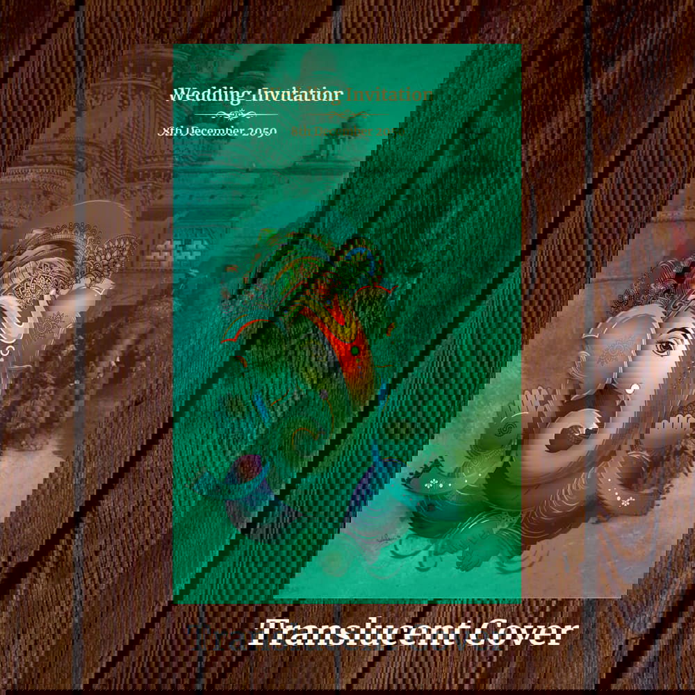 KL2074 Translucent Cover Luxury Wedding Card - Kalash Cards