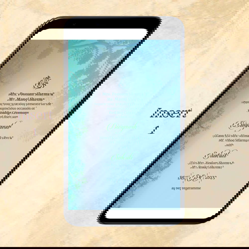 KL2076 Digital Wedding PDF Ecard - Kalash Cards