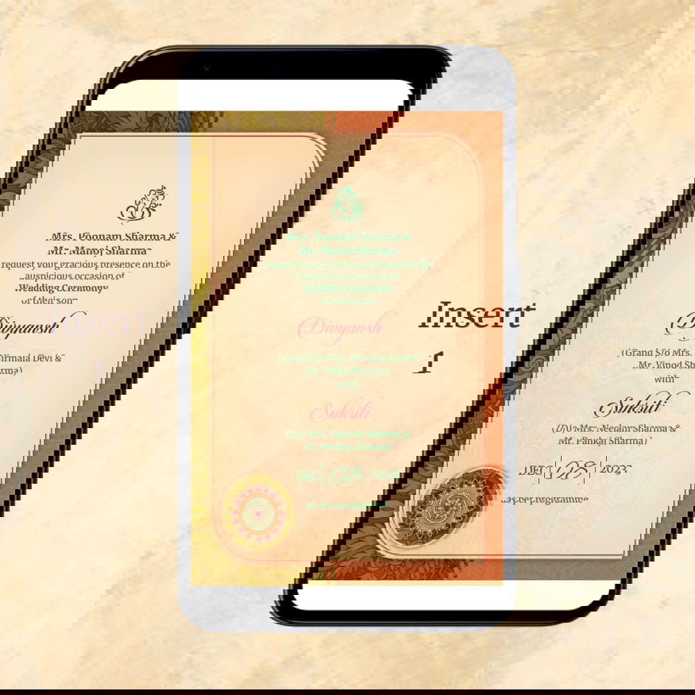 KL2077 Digital Wedding PDF Ecard - Kalash Cards