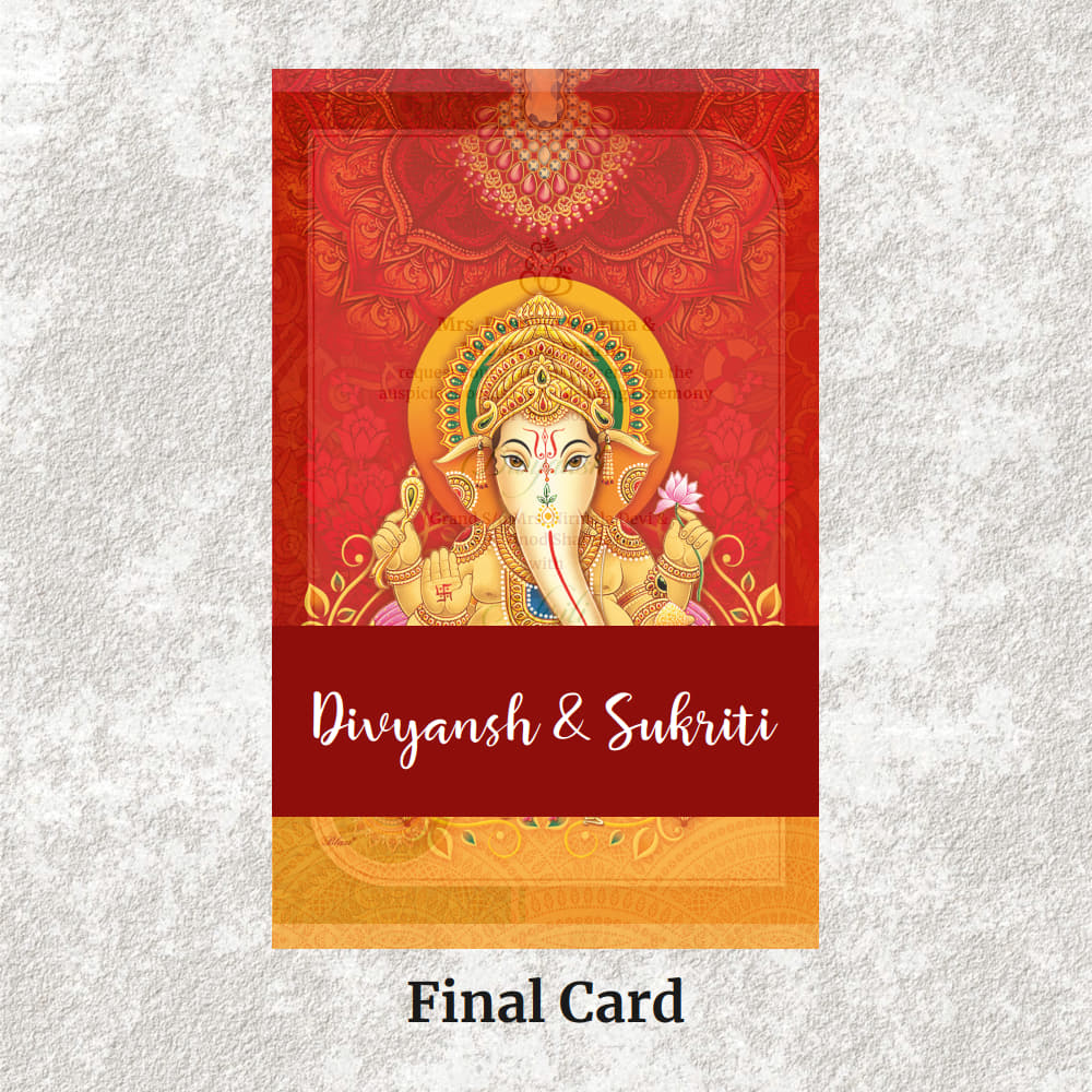 KL2077 Translucent Cover Luxury Wedding Card - Kalash Cards